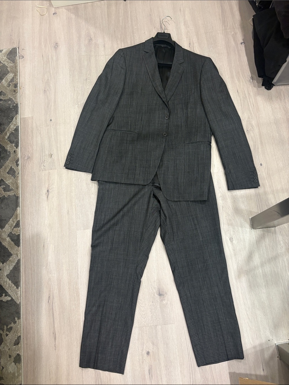 John Varvatos Wool/Silk Plaid Two-Piece Suit